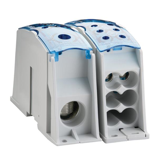 Eriflex UD6C500AL Distribution block, 1 pole, 380 Amps, line side: 1x 500 kcmil, load side: 6x 1/0, 1,000 VAC/VDC