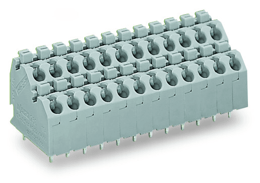 WAGO 250-716 Double-deck PCB terminal block; push-button; 1.5 mm²; Pin spacing 5 mm; 32-pole; Push-in CAGE CLAMP®; 1,50 mm²; agate gray