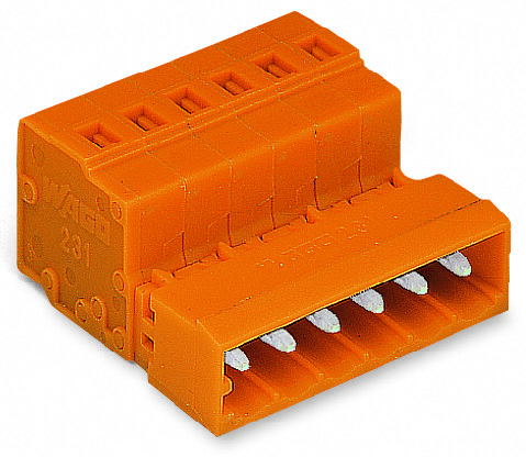 WAGO 231-638 1-conductor male connector; CAGE CLAMP®; 2.5 mm²; Pin spacing 5.08 mm; 8-pole; 2,50 mm²; orange