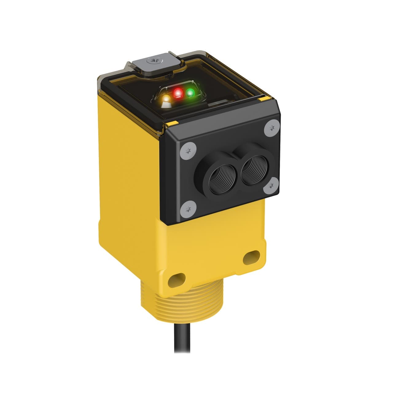 Banner Q45VR2F W/30 Banner Engineering Q45VR2F W/30 is a photo-electric fiber optic sensor designed for versatile applications, featuring an M30 threaded mount for secure installation. It operates within an ambient air temperature range of -40 to +70°C and is equipped with a potentiometer for precise adjustment. This sensor is pre-wired with a 30ft / 9m cable that terminates with bare end flying leads, ensuring easy integration into various systems. It requires a supply voltage of 90Vac-250Vac, with nominal values at 200Vac, 220Vac, and 240Vac. Part of the Q45VR2 series, it offers an IP67 NEMA 6P degree of protection, indicating a robust thermoplastic housing with glass fiber reinforcement suitable for harsh environments. The sensor emits infrared light at a wavelength of 880 nm and can operate in both Light-ON and Dark-ON modes for increased application flexibility. It features a single digital output (SPDT relay contact) and boasts a quick response time of 15ms / 0.015 s. Q45VR2F W/30 on Powermatic Associates