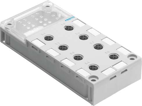 Festo 541256 manifold block CPX-AB-8-M8X2-4POL for modular electrical terminal CPX. Corrosion resistance classification CRC: 1 - Low corrosion stress, Protection class: (* IP65, * IP67), Product weight: 65 g, Electrical connection: (* 4-pin, * 8x socket, * M8), Materi 541256 on Powermatic Associates