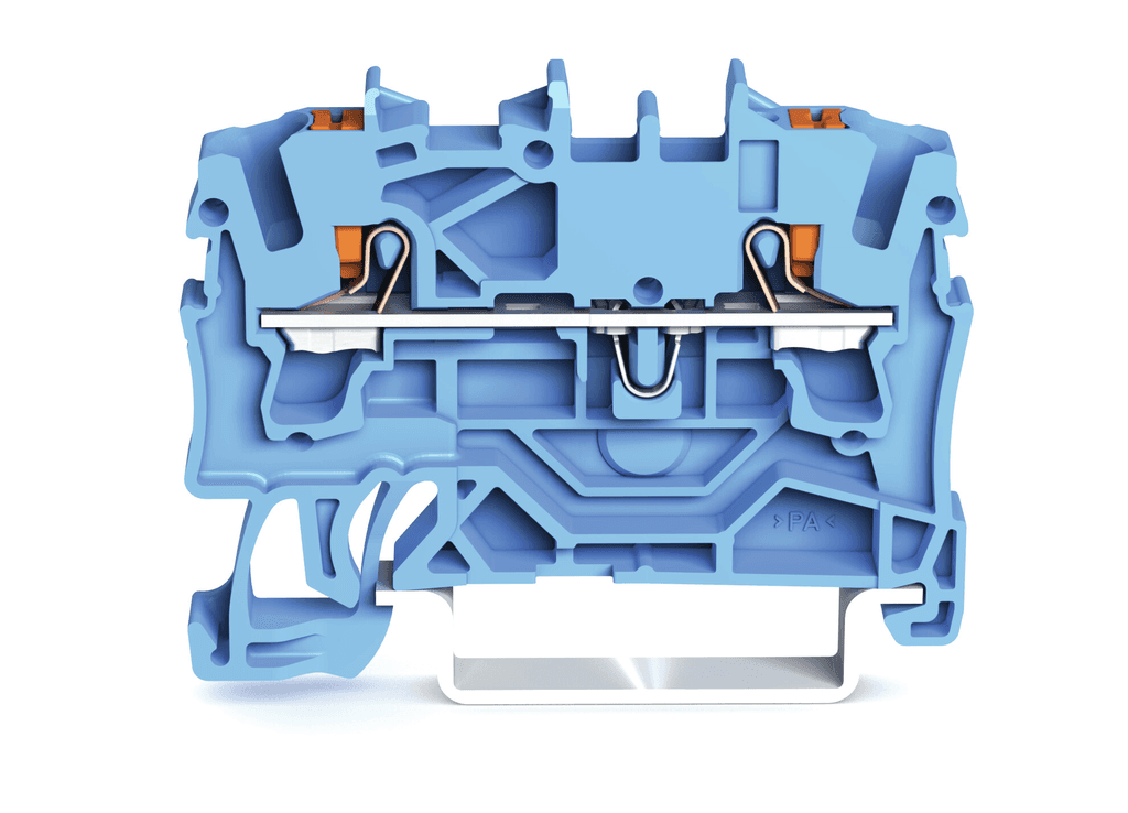 WAGO 2202-1204 2202-1204 WAGO - TOPJOB®S feedthrough terminal block with Push-buttons; rail mount; 2-conductor; 5.2 mm wide; blue 2202-1204 on Powermatic Associates