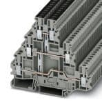 Phoenix Contact 3214262 Multi-level terminal block, With equipotential bonder, connection method: Screw connection, cross section: 0.14 mm² - 4 mm², AWG: 26 - 12, width: 5.2 mm, color: gray, mounting type: NS 35/7,5, NS 35/15 3214262 on Powermatic Associates