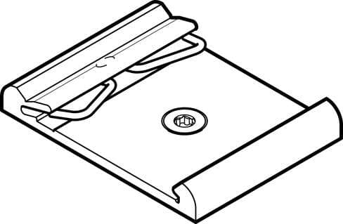 Festo 570043 h-rail mounting CAFM-F1-H Corrosion resistance classification CRC: 0 - No corrosion stress, Max. tightening torque: 0,8 Nm, Product weight: 22 g, Materials note: Conforms to RoHS, Material mounting bracket: Anodised aluminium 570043 on Powermatic Associates