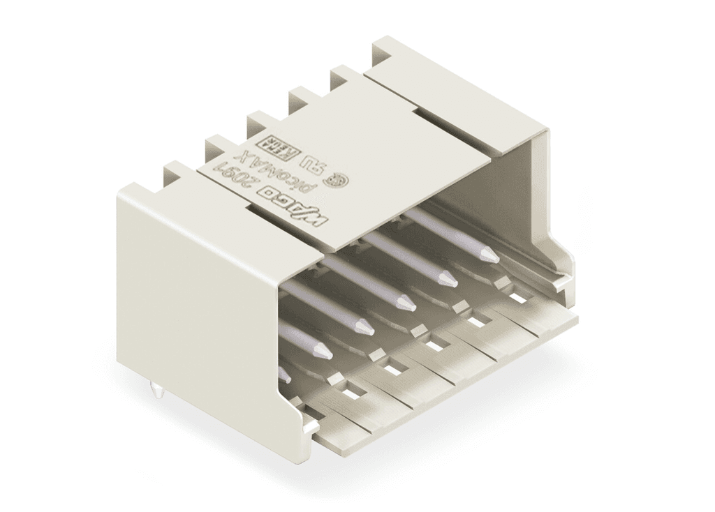 WAGO 2091-1422/200-000/997-405 2091-1422/200-000/997-405 WAGO - THR male header; 1.0 mm Ø solder pin; angled; in tape-and-reel packaging; Pin spacing 3.5 mm; 2-pole; light gray 2091-1422/200-000/997-405 on Powermatic Associates
