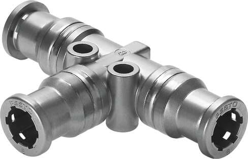 Festo 130668 push-in T-connector CRQST-4 Size: Standard, Nominal size: 2,1 mm, Assembly position: Any, Design: T-shaped, Container size: 1 130668 on Powermatic Associates