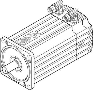 Festo 1574680 servo motor EMMS-AS-140-L-HV-RR Without gear unit. Ambient temperature: -40 - 40 °C, Storage temperature: -20 - 60 °C, Relative air humidity: 0 - 90 %, Conforms to standard: IEC 60034, Insulation protection class: F 1574680 on Powermatic Associates