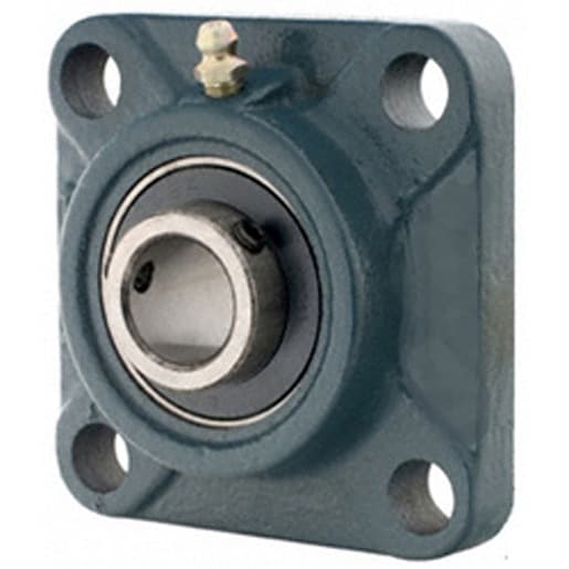 NSK UCF208-108D1 Flange Block Bearing; 4 Bolt Square Flange Block; 1-1/2" Bore; 5.7" Bolt Circle Diameter; 4" Bolt Spacing; 1 Piece Solid; Set Screw; Cast Iron; Ball Bearing; Relubricatable; Single Lip Contact Seal UCF208-108D1 on Powermatic Associates