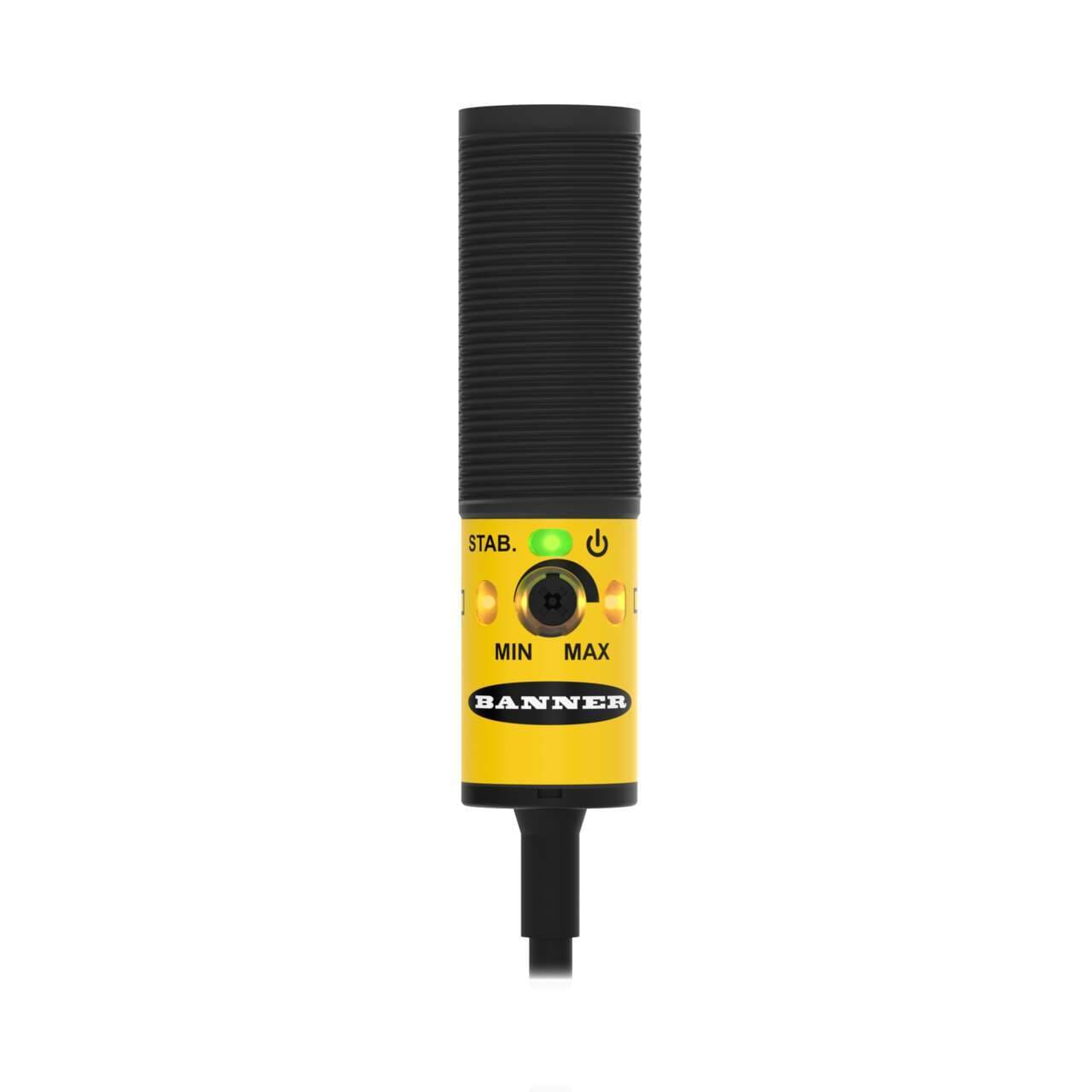 Banner S18-2VNLV-2M S18-2 Series: Non-Polarized Retroreflective with pot; Range: variable to 7.5 m; Input: 10-30 V dc; Outputs: complementary NPN; 2 m 4-conductor PVC Cable S18-2VNLV-2M on Powermatic Associates