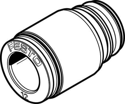 Festo 132635 cartridge QSPKG20-12 With push-in connector, straight Size: Standard, Nominal size: 8,3 mm, Type of seal on screw-in stud: O-ring, Assembly position: Any, Container size: 10 132635 on Powermatic Associates