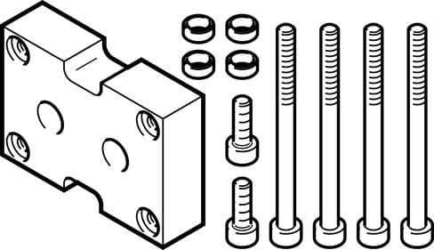 Festo 2597928 adapter kit DHAA-G-Q11-35-B8G-40 Assembly position: Any, Corrosion resistance classification CRC: 2 - Moderate corrosion stress, Mounting type: (* With through-hole and screw, * with centring sleeve), Materials note: Conforms to RoHS, Material adapter pla 2597928 on Powermatic Associates