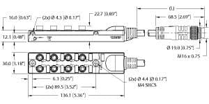 Turck TB-8M8M-3-0.3-BSM14 TB-8M8M-3-0.3-BSM14 Turck - TB-8M8M-3-0.3-BSM14 Junction Box - Actuator/Sensor, 8-port, M8, 3 pole I/O port with cable homerun TB-8M8M-3-0.3-BSM14 on Powermatic Associates