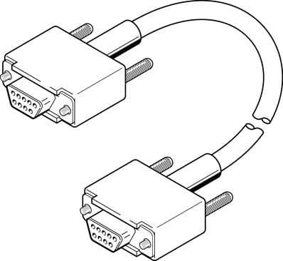 Festo 151915 programming cable KDI-PPA-3-BU9 Electrical connection: (* 9-pin / 9-pin, * Straight socket / straight plug, * Sub-D / Sub-D), Cable length: 3 m 151915 on Powermatic Associates