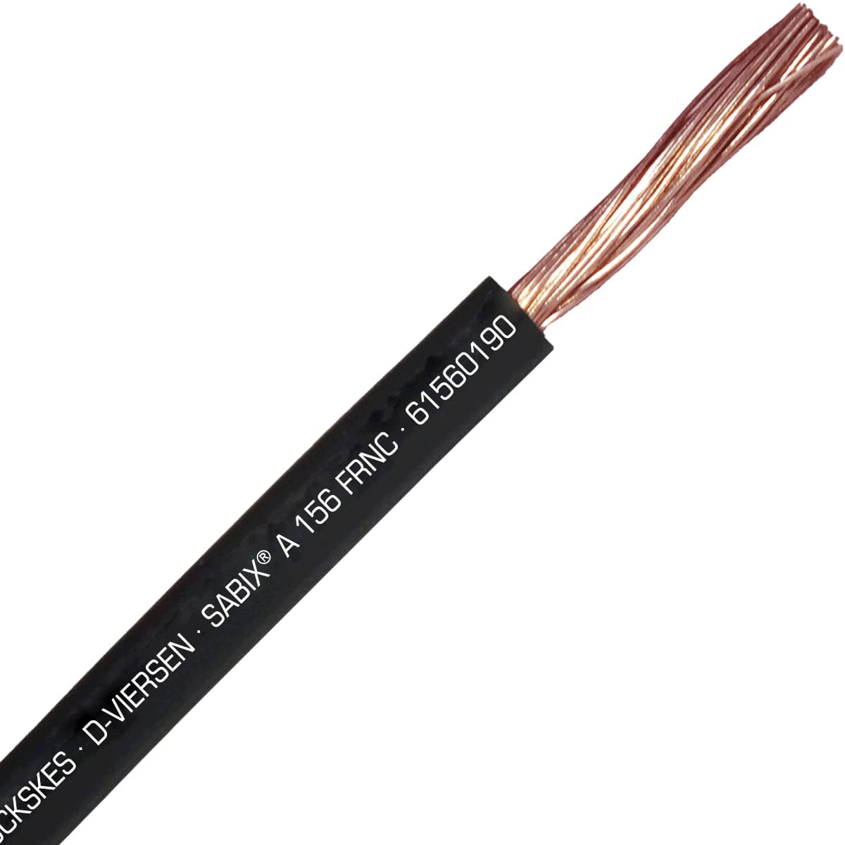 SAB 61560190 SABIX A 156 FRNC - 4 AWG/1c, flame retardant halogen-free 750V black hook-up wire, CE, RoHS 61560190 on Powermatic Associates