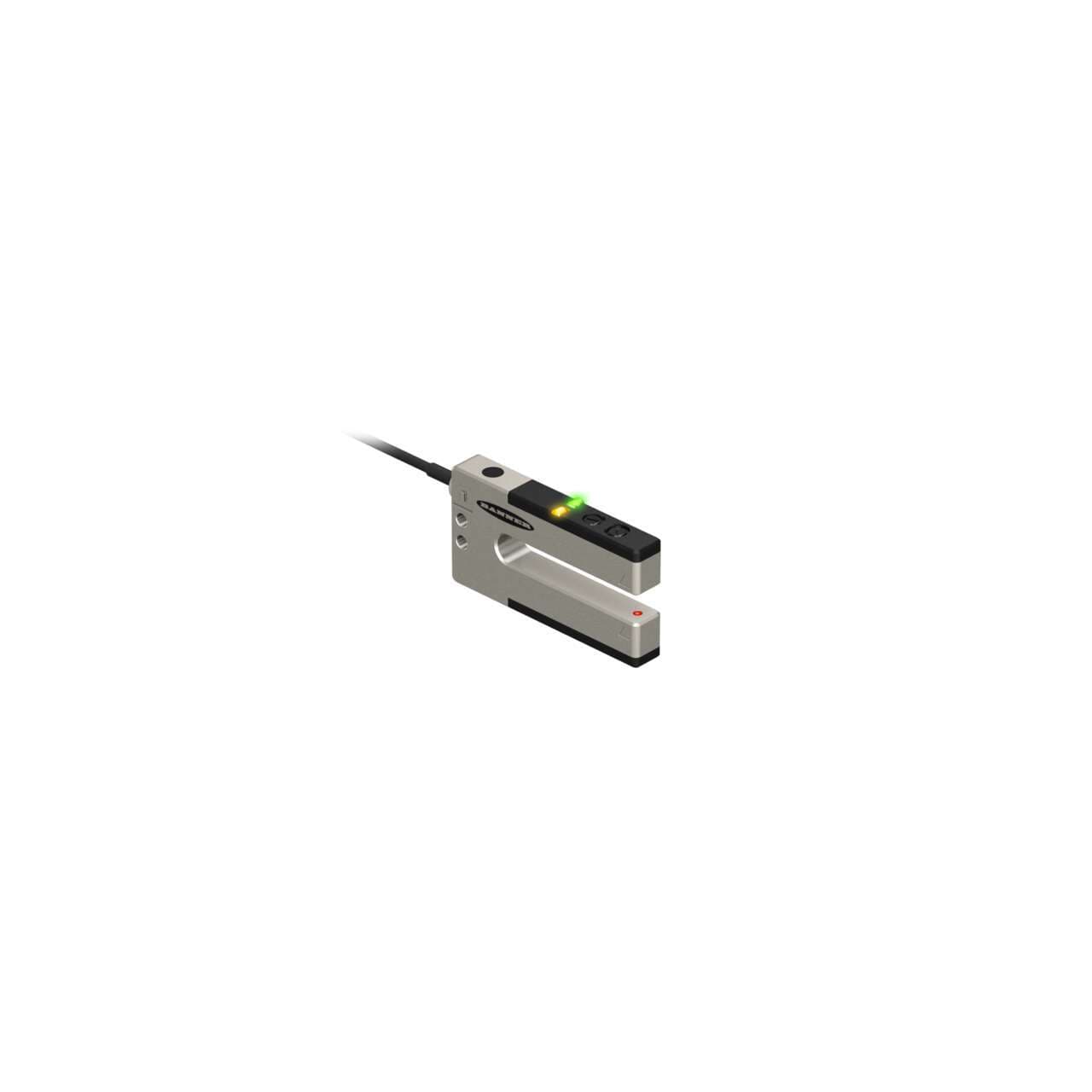 Banner SLM10B6 W/30 SLM Series: Rugged Nickel-Plated Metal Fixed-Distance Slot Sensor; Slot Width: 10 mm; Input: 10-30 V dc; Output: Bipolar: 1 NPN; 1 PNP; 9 m (30 ft) Cable SLM10B6 W/30 on Powermatic Associates