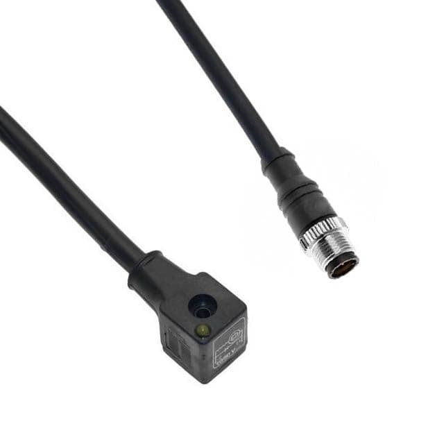 Mencom VEG-120-3401 Solenoid Valve Connectors, Cordset, 3 Pole, ISC 9.4mm, with 4 Pole M12 Male Straight, 1 Meter, 24V, 4A, LED w/MOV VEG-120-3401 on Powermatic Associates