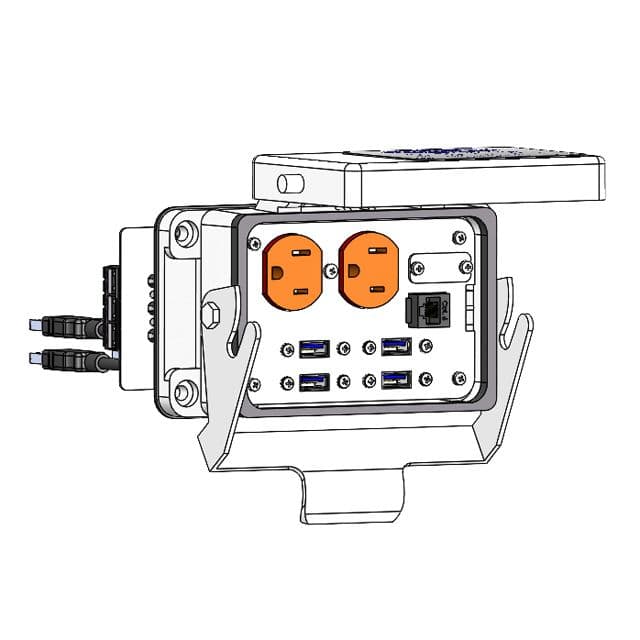 Mencom DP-RJ45-4U3B-06-48 Panel Interface Connector with Duplex outlet, RJ45, 4 x USB 3.0 form A with 6' cable, in a 48 housing DP-RJ45-4U3B-06-48 on Powermatic Associates