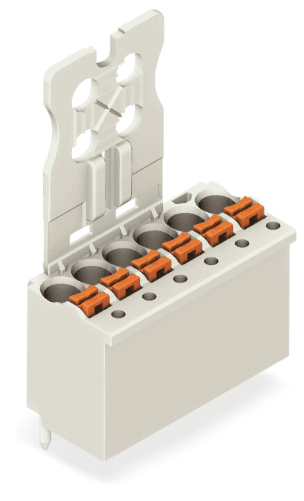 WAGO 2091-1155/000-1000 2091-1155/000-1000 WAGO - 1-conductor THT female connector straight; push-button; Push-in CAGE CLAMP®; 1.5 mm²; Pin spacing 3.5 mm; 5-pole; 1.0 mm Ø solder pin; Gripping plate; direct marking; 1,50 mm²; light gray 2091-1155/000-1000 on Powermatic Associates