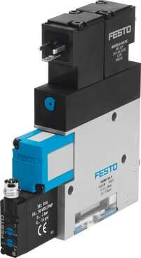 Festo 171059 vacuum generator VADMI-140-LS-P With air-saving circuit and plug sockets with cable Nominal size, Laval nozzle: 1,4 mm, Grid dimension: 22 mm, Design, silencer: closed, Assembly position: Any, Ejector characteristic: High vacuum 171059 on Powermatic Associates