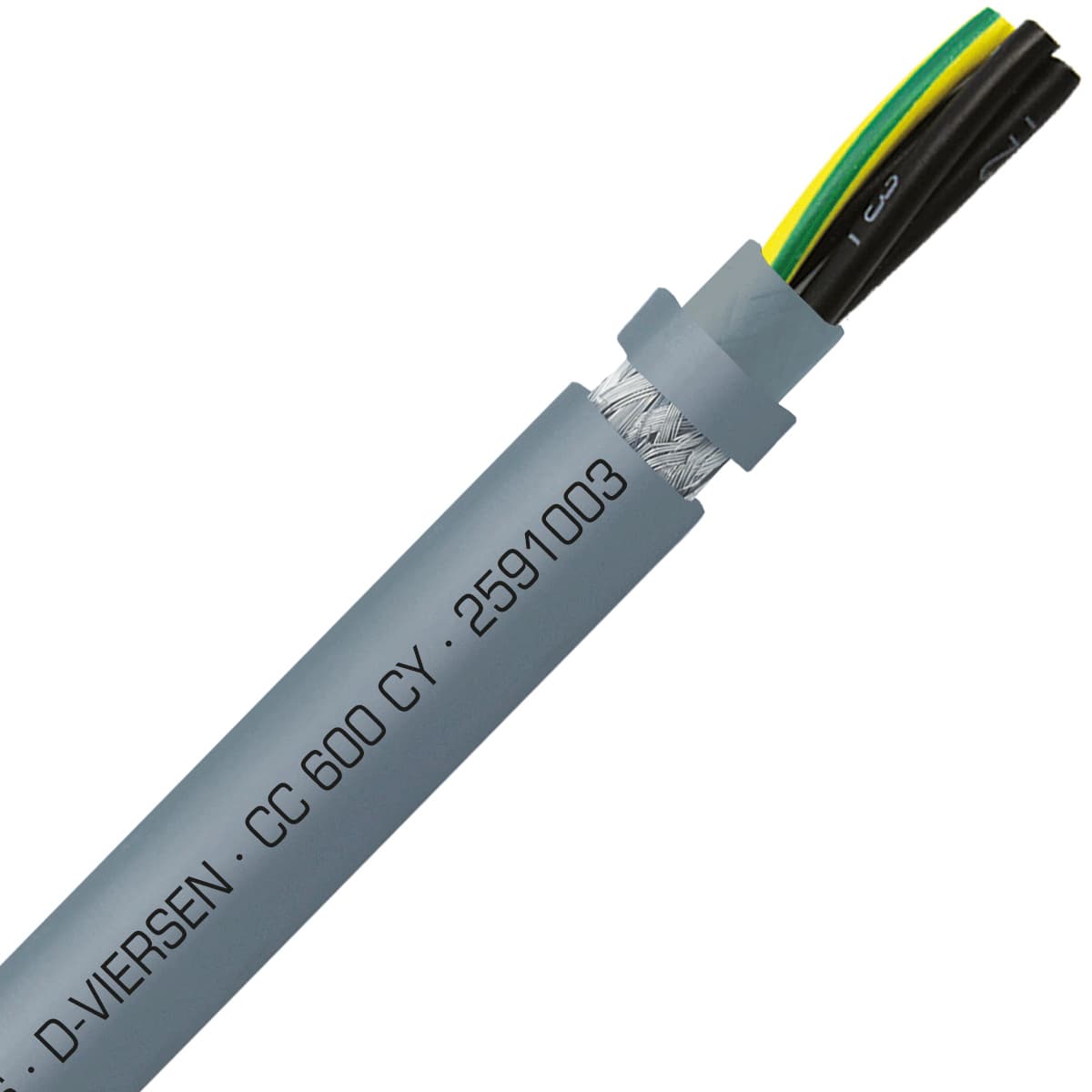 SAB 2591003 CC 600 CY - 10 AWG/3c, shielded oil resistant PVC flexible control cable, 600V, UL, CSA, VDE, CE, RoHS 2591003 on Powermatic Associates