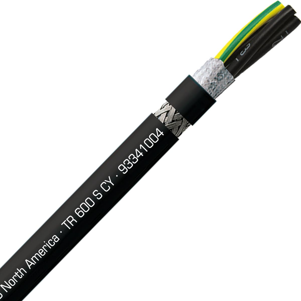 SAB 93341004 TR 600 S CY - 10 AWG/4c, shielded oil resistant flexible exposed run tray cable,UL, CSA, WTTC, CE RoHS 93341004 on Powermatic Associates