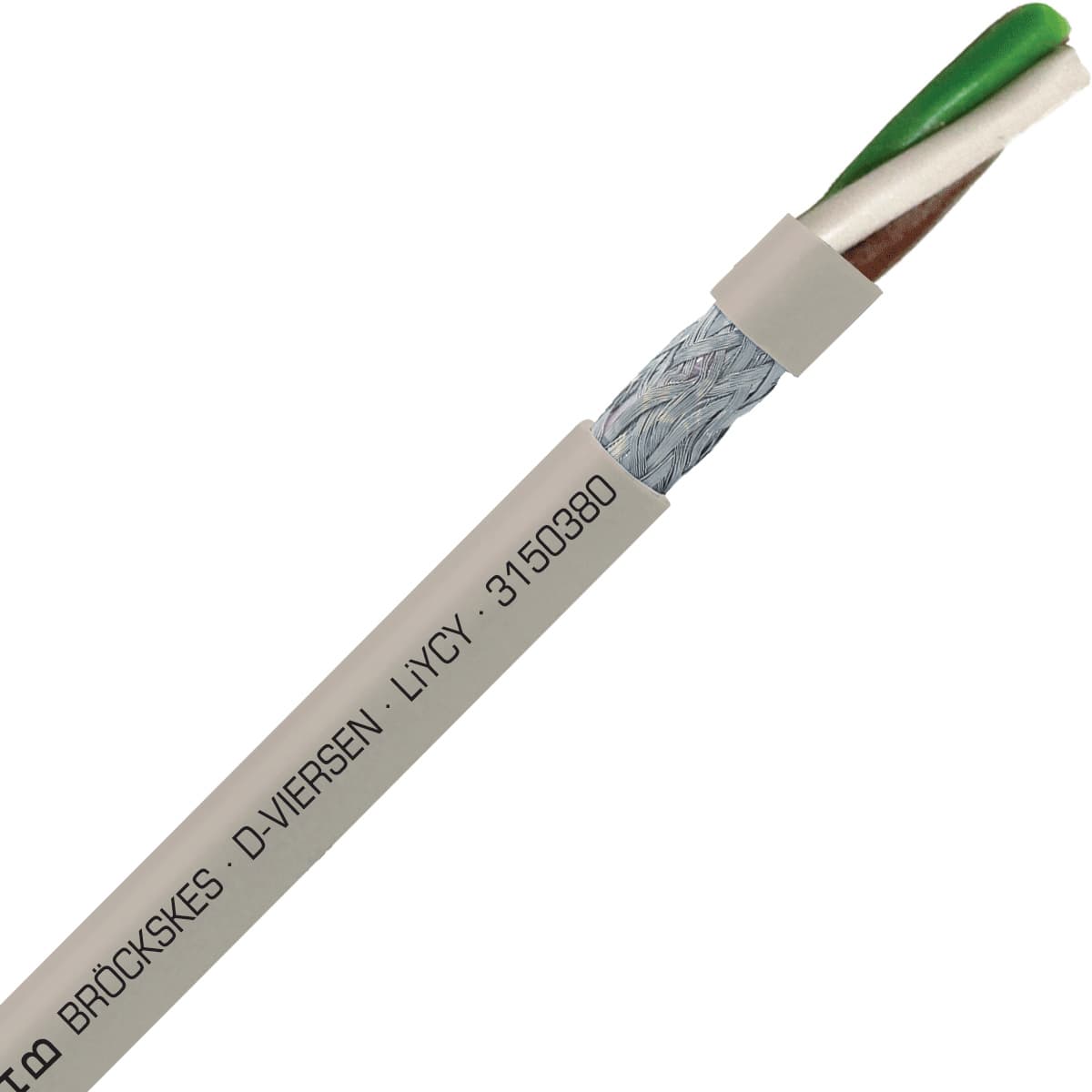 SAB 3150380 LiYCY - 18 AWG/3c, shielded multi-conductor signal and control PVC cable with DIN color code 3150380 on Powermatic Associates