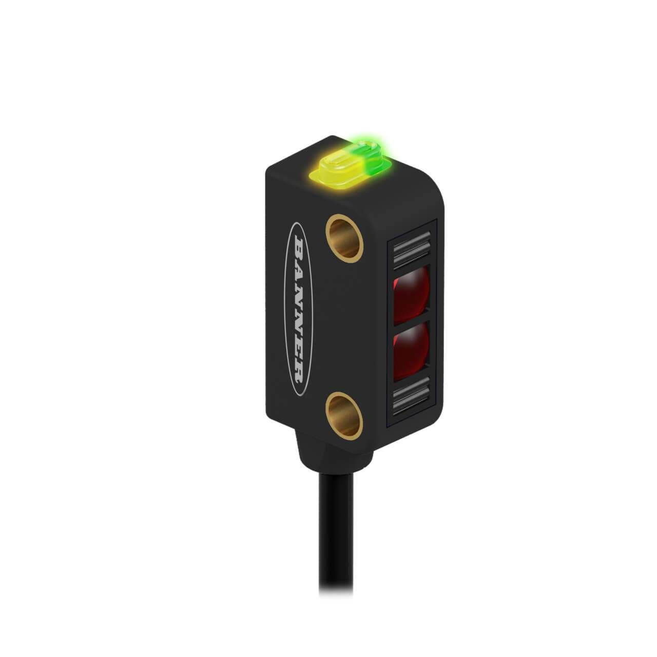 Banner Q12RB6R WORLD-BEAM Q12 Series: Receiver; Range: 2 m; Input: 10-30 V dc; Output: DO (Dark Operate) Bipolar: 1 NPN; 1 PNP; 2 m (6.5 ft) Cable Q12RB6R on Powermatic Associates