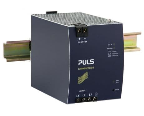 Puls XT40.242 PULS XT40.242 is a power supply unit part of the X-series, designed to function as an AC/DC PSU/converter with a semi-regulated 25% power reserve and a DC-OK relay contact output. It operates on a supply voltage of 3x432-528Vac (with nominal values of 440Vac, 480Vac, 500Vac, 525Vac; frequency 47-63Hz), a turn-on voltage of 3 x 390Vac, and a shutdown voltage of 3 x 355Vac. The unit is housed in aluminium, measures W96mm x H124mm x D159mm, and features screw-clamp connections for installation. It is rated for a current of 40A at 24Vdc and is designed for DIN rail mounting in a 3-phase (3AC) network. The ambient air temperature for operation ranges from -25 to +70°C. The XT40.242 has a peak inrush current consumption of 4A (at 3x480Vac input), a rated power of 960W at 24Vdc (1200W for typ. 15s), and includes protection functions such as output overvoltage protection (29.9Vdc max.) and overload/short-circuit current protection. It is not suitable for parallel operation to increase output power but supports 1+1 redundancy for higher system availability. The unit's efficiency is rated at 0.955 (at 3x480Vac input), with a 350ms start-up delay, and output voltage fixed at 24Vdc. The hold time is 2ms (at 3x480Vdc input), and power dissipation/losses are 45.2W (at full output load). Its electrical durability is rated at 51000 hours (at 40°C; 40A output; 3AC 480Vdc input) and 142000 hours (at 25°C; 40A output; 3AC 480Vdc input), with an output stage capacitance of 20000µF and a ripple of 1500mVpp. XT40.242 on Powermatic Associates