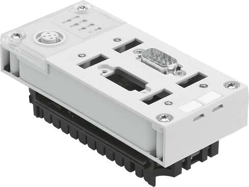 Festo 526172 bus node CPX-FB11 for modular electrical terminal CPX. Dimensions W x L x H: (* (including interlinking block), * 50 mm x 107 mm x 50 mm), Fieldbus interface: (* Sub-D socket, 9-pin, * Sub-D plug, for self-assembly, * MicroStyle: 2x M12x1, 5-pin, * OpenSt 526172 on Powermatic Associates