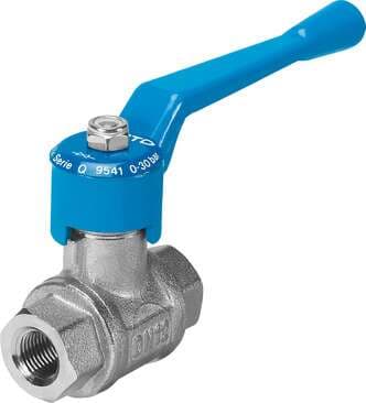 Festo 9541 ball valve QH-1/4 Manuel brass ball valve with ISO 228 thread. Valve function: 2/2 bistable, Pneumatic connection, port 1: G1/4, Pneumatic connection, port 2: G1/4, Type of actuation: manual, Mounting type: Line installation 9541 on Powermatic Associates