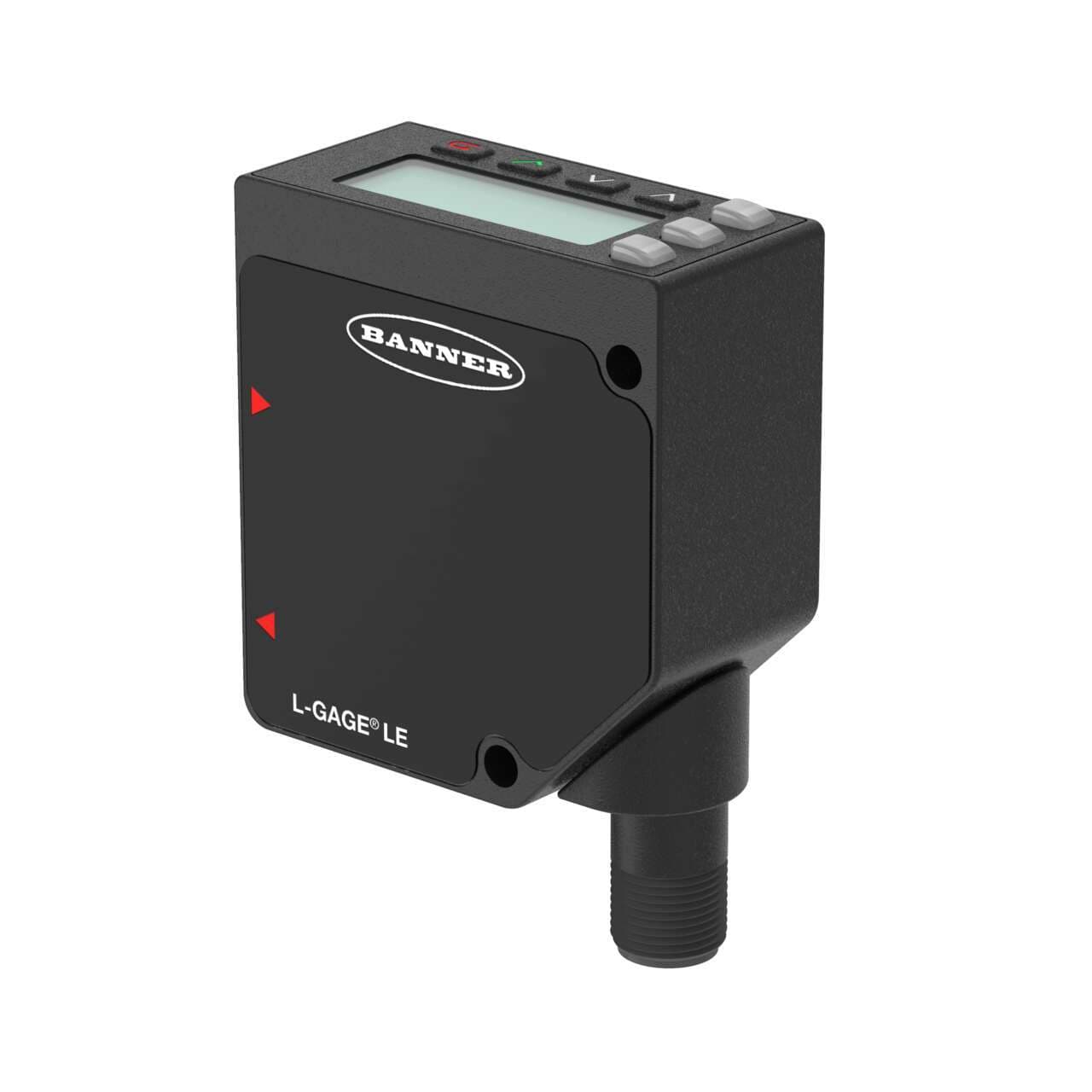 Banner LE550IC1Q Laser Displacement Sensor; Range: 100-1000 mm; Input: 12-30 V dc; Output: Analog: 4-20 mA; Discrete: NPN/PNP Configurable; Class 1 Laser; M12 Integral QD LE550IC1Q on Powermatic Associates