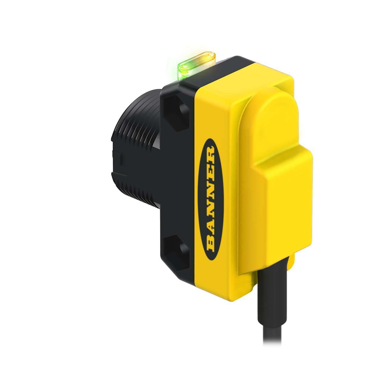 Banner QS18VP6RQ5 WORLD-BEAM QS18 Series: Receiver; Range: 20 m; Input: 10-30 V dc; Output: Complementary Solid-State PNP; 150 mm (6 in) M12 Pigtail QD QS18VP6RQ5 on Powermatic Associates