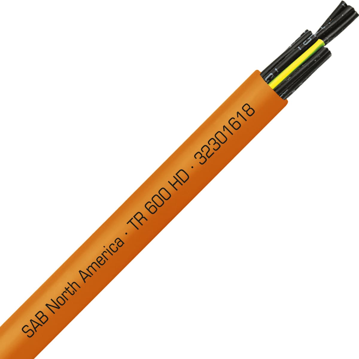 SAB 32301618 TR 600 HD - 16 AWG/18c, oil resistant heavy duty flexible exposed run orange TPE tray cable, UL, CSA, CE, RoHS 32301618 on Powermatic Associates