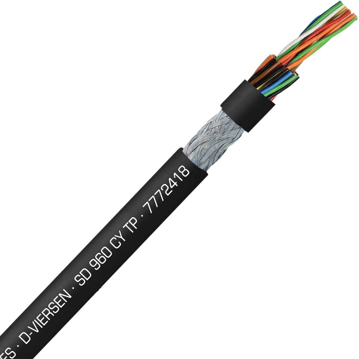 SAB 7772418 S 960 CY TP - 24 AWG/18pr, shielded oil resistant continuous flex PVC paired data cable, UL, CE, RoHS 7772418 on Powermatic Associates