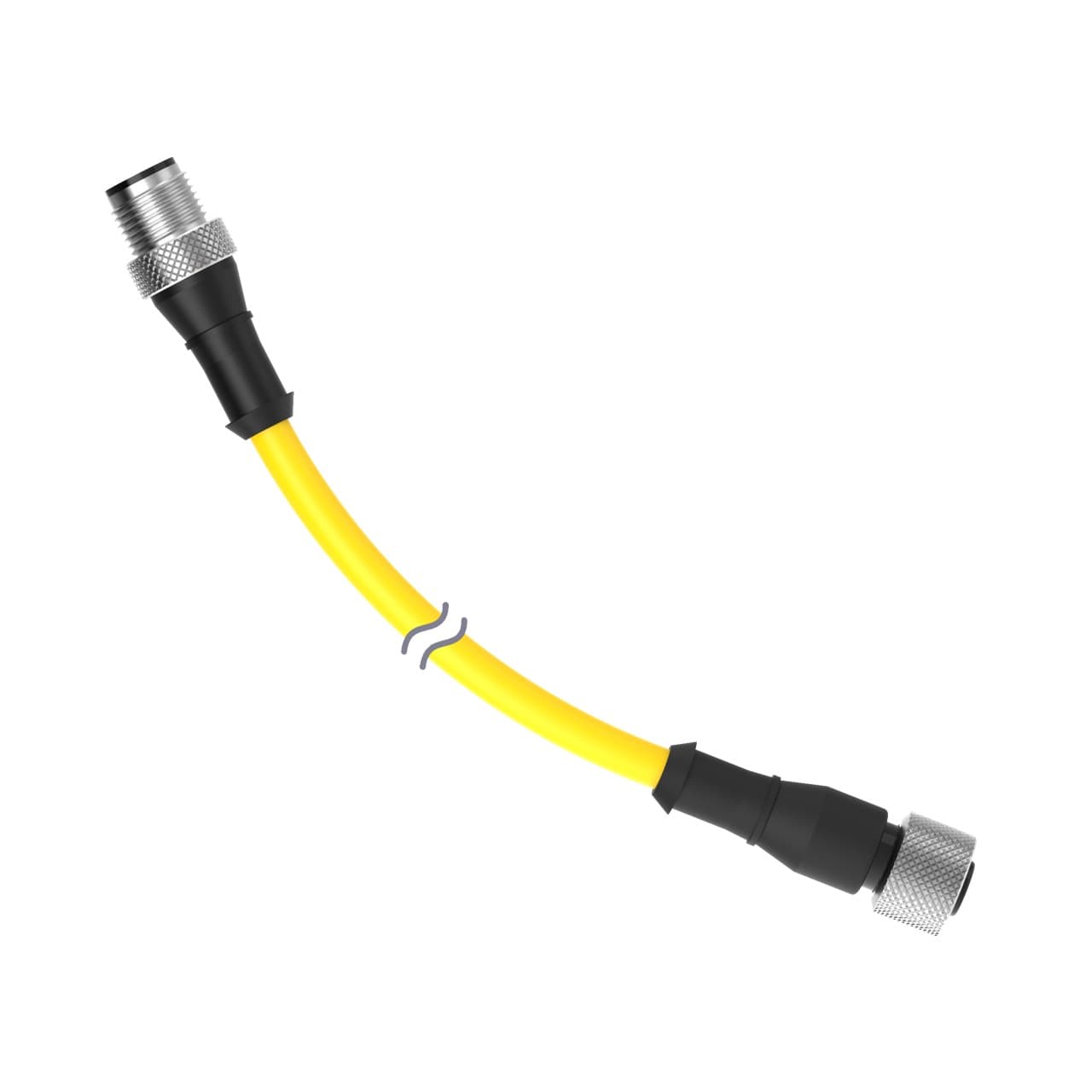 Banner DEE8-425D Banner Engineering DEE8-425D is a pre-assembled, double-ended cable designed for various automation applications. It features an 8-pin Euro-style M12 female connector on one end and a 4-pin Euro-style M12 male connector on the other. The cable is made from PVC material and is encased in yellow sheathing. It has a diameter of 6mm and a length of 7.62m. This cable operates effectively within an ambient air temperature range of -40 to +105°C and offers a degree of protection rated at IP68. It is rated for a voltage of 60Vac and 75Vdc. DEE8-425D on Powermatic Associates