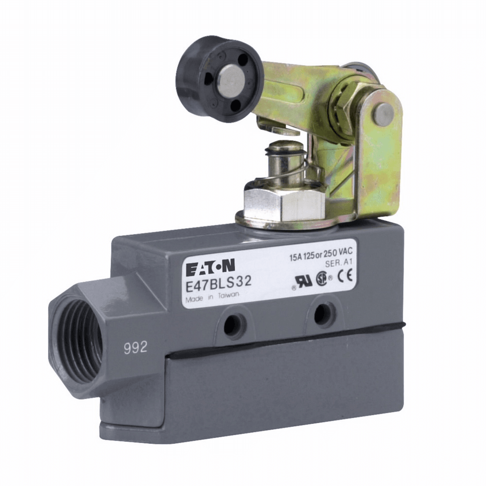 Eaton E47BLS32 E47BLS32 Eaton - Enclosed Precision Limit Switch, E47, Roller lever, Screw Terminals, 15A at 250 Vac, 6A at 30 Vdc, 0.01 mm/s-1m/s, 1-SPDT (Form C) E47BLS32 on Powermatic Associates