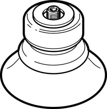 Festo 189390 suction cup ESS-50-BN easily interchangeable, Suction cup height compensator: 11 mm, Min. workpiece radius: 150 mm, Nominal size: 3 mm, suction cup diameter: 50 mm, suction cup volume: 14,23 cm3 189390 on Powermatic Associates