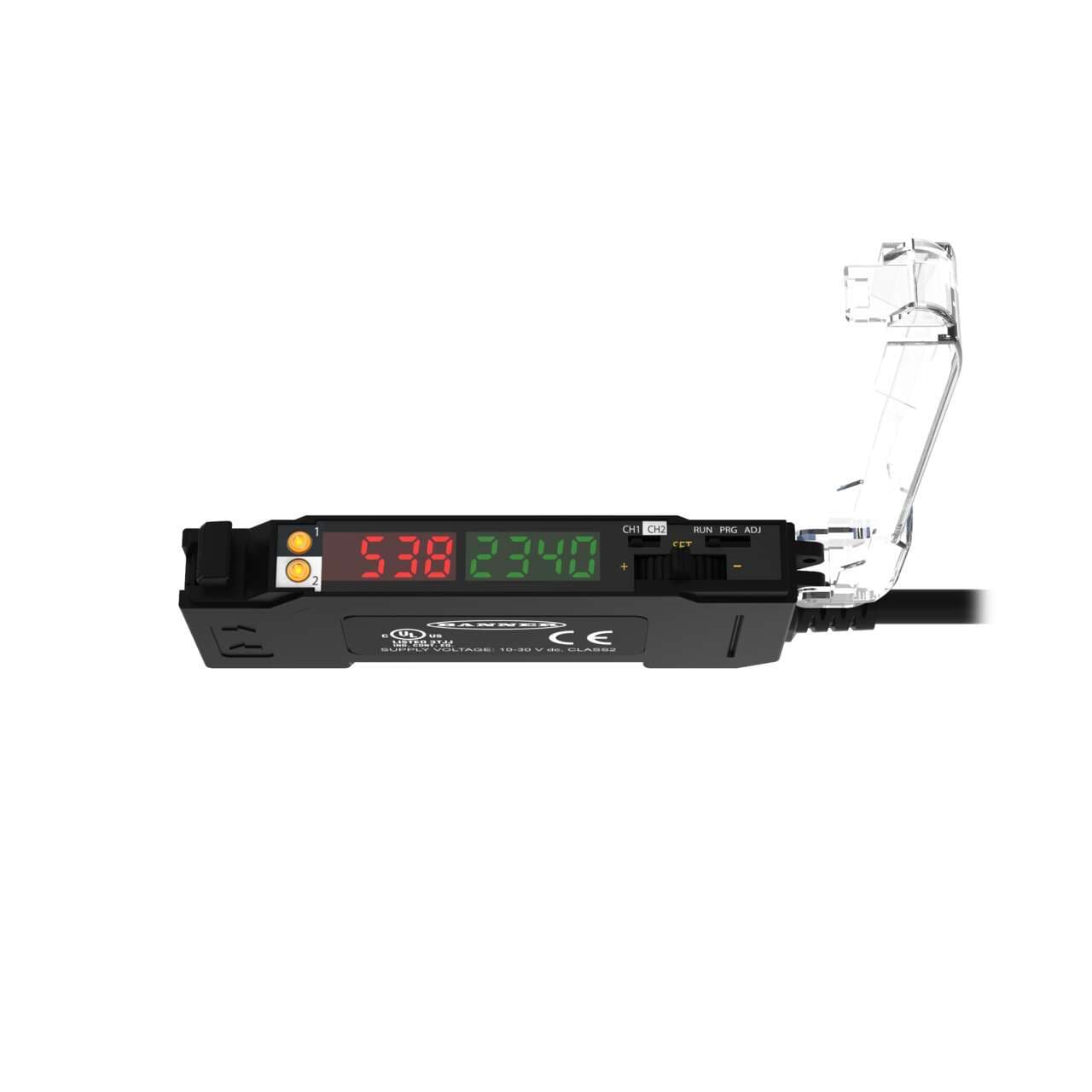 Banner DF-G3-PU-Q3 DF-G3 Red Beam High Power Dual Display Fiber Amplifier; Range: Depends on Fiber; Input 12-30 V dc; Outputs: 1 PNP and 0-10 V dc analog; 150 mm (6 in) 5-pin M8 PVC Pigtail QD DF-G3-PU-Q3 on Powermatic Associates