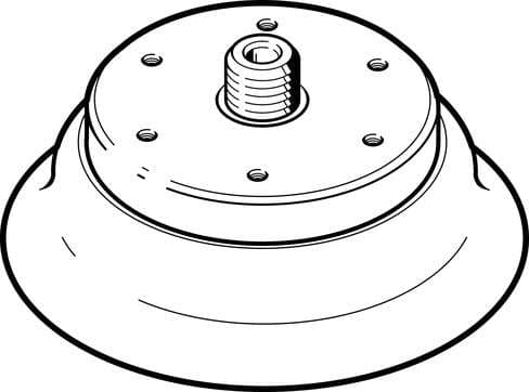 Festo 189358 suction cup ESS-80-EN easily interchangeable, Min. workpiece radius: 160 mm, Nominal size: 6 mm, suction cup diameter: 80 mm, suction cup volume: 51,61 cm3, Position of connection: on top 189358 on Powermatic Associates