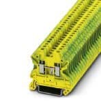 Phoenix Contact 3044092 Ground modular terminal block, connection method: Screw connection, number of connections: 2, cross section: 0.14 mm² - 4 mm², AWG: 26 - 12, width: 5.2 mm, height: 46.9 mm, color: green-yellow, mounting type: NS 35/7,5, NS 35/15 3044092 on Powermatic Associates