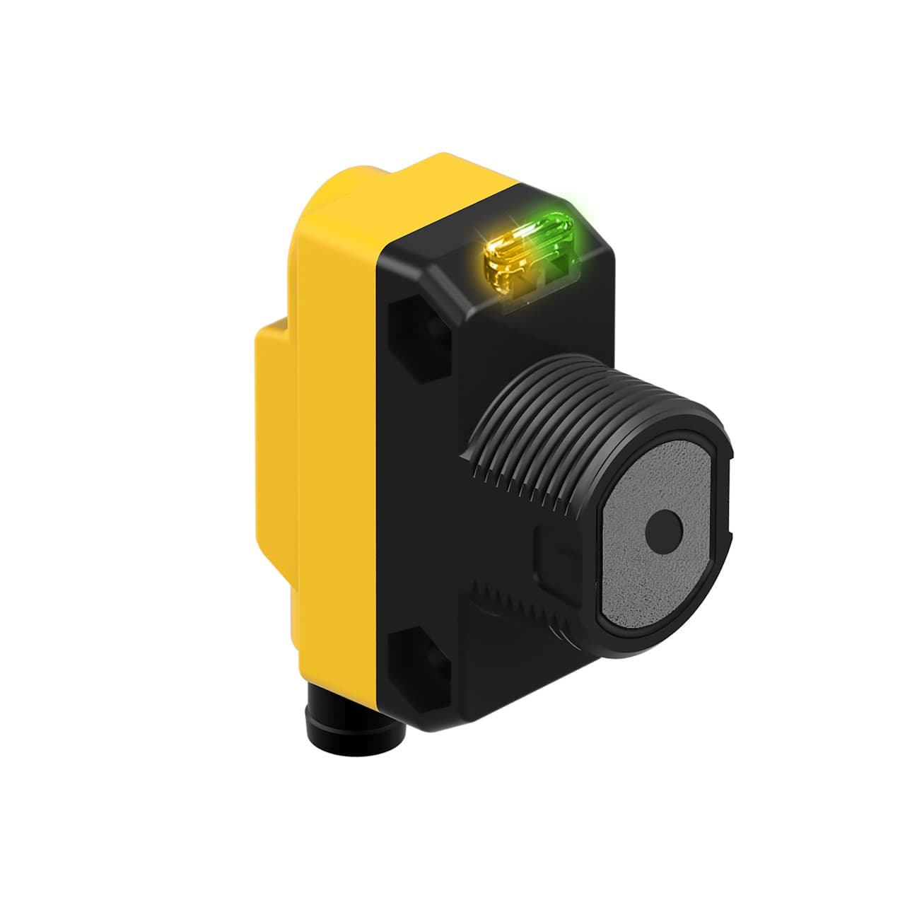 Banner QS186LE2Q7 Banner Engineering QS186LE2Q7 is a Class 2 laser photo-electric sensor designed for precise detection tasks. It features an M18 threaded mount for secure installation and operates within an ambient air temperature range of -10 to +50°C. This sensor is part of the QS186LE series and is characterized by its opposed (small spot) system, ensuring accurate target detection over distances up to 30m. It comes pre-equipped with a 4-pin Pico-style M8 connector for straightforward connectivity. The QS186LE2Q7 offers a degree of protection rated at IP67 NEMA 6, making it suitable for challenging environments. It requires a supply voltage of 10Vdc to 30Vdc, with 12Vdc and 24Vdc as nominal values. The sensor's rectangular shape is constructed from a thermoplastic housing with a Polymethyl methacrylate (PMMA) lens, and it emits a visible red light at a wavelength of 650 nm for easy alignment and setup. QS186LE2Q7 on Powermatic Associates