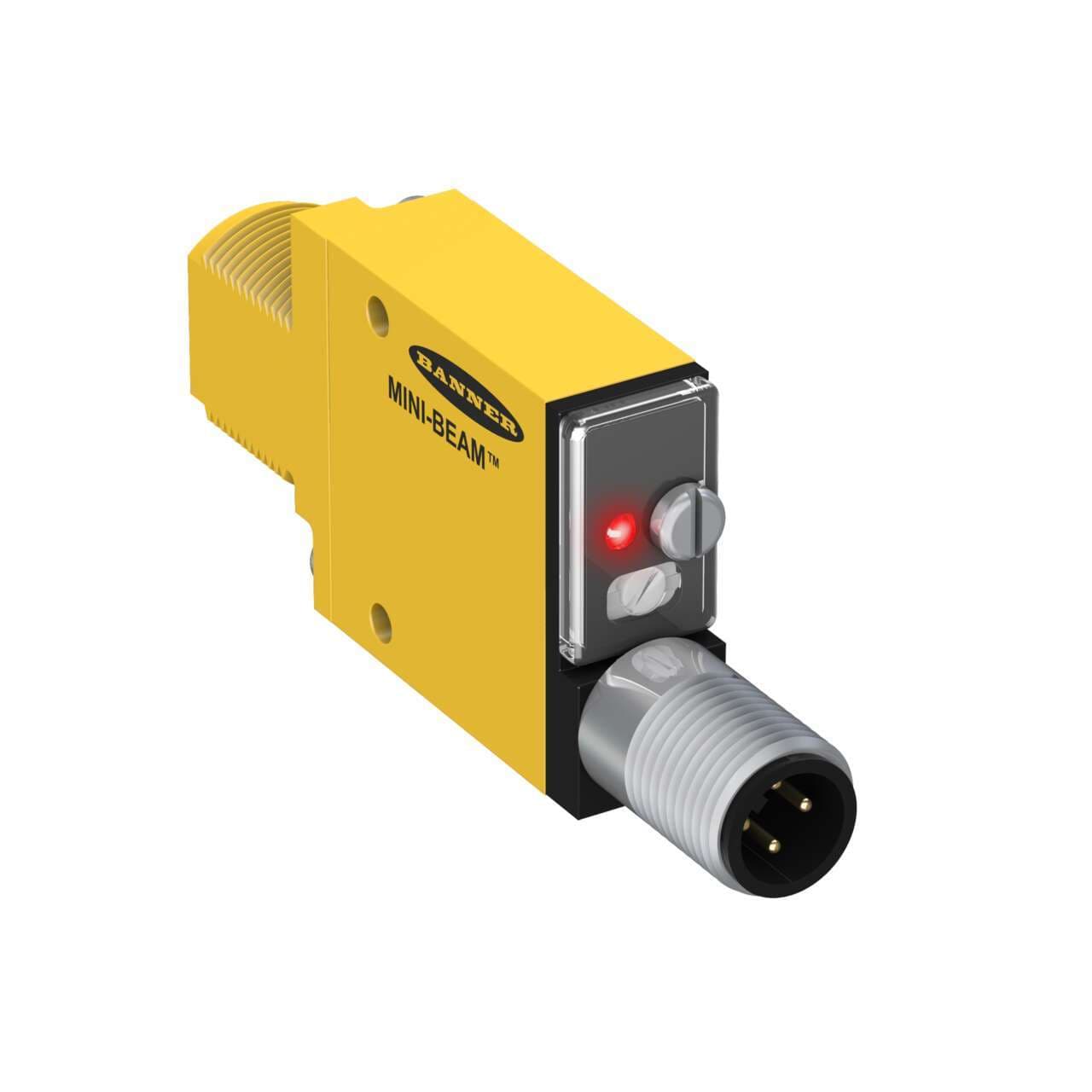 Banner SM312CV2BQD MINI-BEAM: Visible Blue 475 nm Convergent; Focal Point: 49 mm; Input: 10-30 V dc; Output: Bipolar: 1 NPN; 1 PNP; 4-pin M12 Integral QD SM312CV2BQD on Powermatic Associates