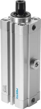 Festo 535495 linear/swivel clamp CLR-40-10-G-P-A-K11-R8 clamping system with linear motion, standard hole pattern according to ISO 21287. With dust and weld spatter protection. Total stroke: 28 mm, Piston diameter: 40 mm, Piston rod thread: M8, Clamping stroke: 10 mm, 535495 on Powermatic Associates