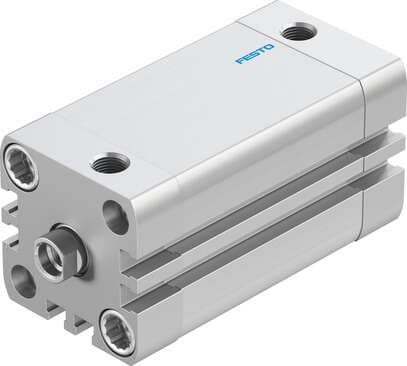 Festo 536285 compact cylinder ADN-32-50-I-P-A Per ISO 21287, with position sensing and internal piston rod thread Stroke: 50 mm, Piston diameter: 32 mm, Piston rod thread: M8, Cushioning: P: Flexible cushioning rings/plates at both ends, Assembly position: Any 536285 on Powermatic Associates