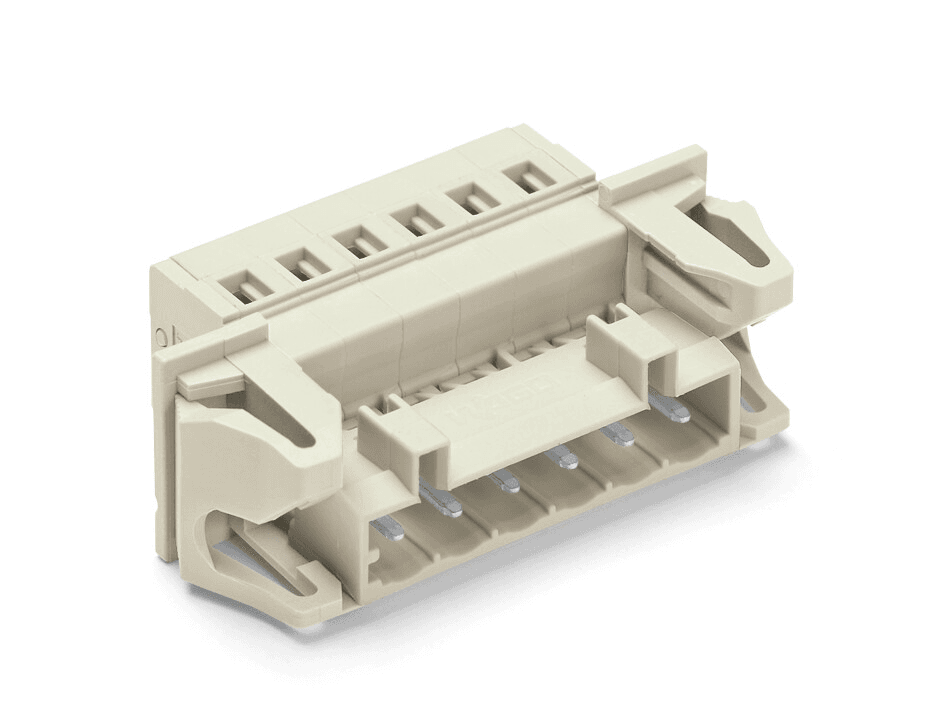 WAGO 721-616/114-000 721-616/114-000 WAGO - 1-conductor male connector; CAGE CLAMP®; 2.5 mm²; Pin spacing 5 mm; 16-pole; 100% protected against mismating; Snap-in flange; 2,50 mm²; light gray 721-616/114-000 on Powermatic Associates