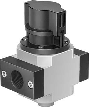 Festo 162813 on-off valve HE-1-D-MAXI For service units, with threaded connecting plate Design structure: Piston slide, Type of actuation: manual, Sealing principle: soft, Exhaust-air function: not throttleable, Manual override: None 162813 on Powermatic Associates